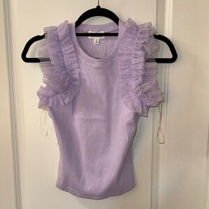 Lilac Ruffle Sleeve Blouse